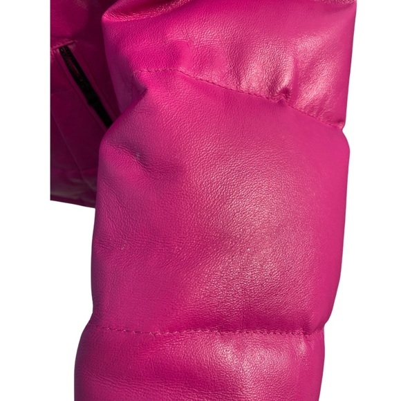 Danier Leather Fuchsia Down Filled Puffer Size Extra Small Good Used Condition - Picture 14 of 15